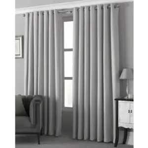 Riva Home Pendleton Ringtop Eyelet Curtains (229 x 229cm) (Silver) - Silver