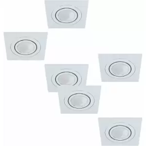 2 PACK 3 PACK Flush Ceiling Downlight Brushed Aluminium Square 3x 5W GU10