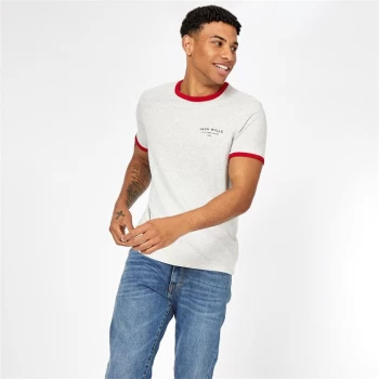 Jack Wills Casablanca Ringer T-Shirt - Lt Ash Marl