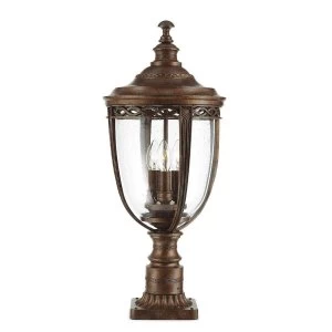 3 Light Large Outdoor Pedestal Light British Bronze IP44, E14