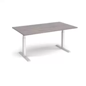 Dams MTO ELEV8 Touch Boardroom Table 1800mm x 1000mm - Silver Frame, Beech Top