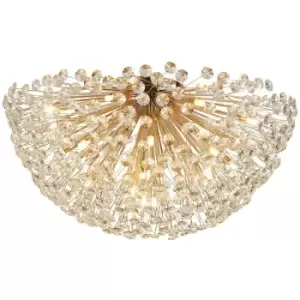 Luminosa Salisbury Ceiling Lamp 80cm 21 Light G9 French Gold, Crystal