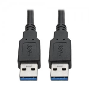 Tripp Lite USB 3.0 SuperSpeed A/A Cable for USB 3.0 All-in-One Keystone/Panel Mount Couplers (M/M) Black 0.91 m