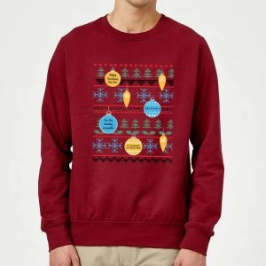 Friends Baubles Sweatshirt - Burgundy - XL