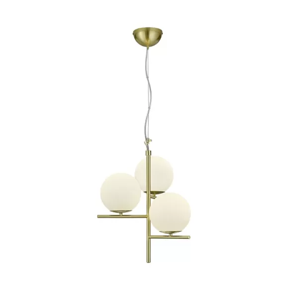 Pure Modern 3 Light Multi Arm Pendant Ceiling Light Brass Matt