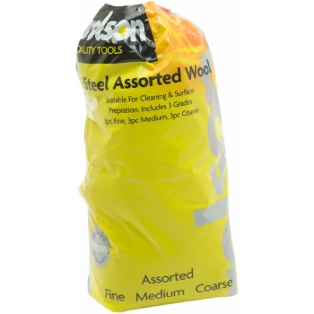 60387 Assorted Grade Steel Wool Pack - Rolson