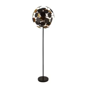 Discus 4 Light Black, Gold Floor Lamp