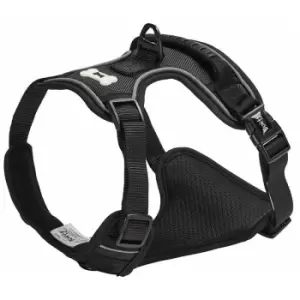 Bunty Soft Padded Comfortable Fabric Dog Puppy Pet Adjustable Outdoor Harness - Black - Small