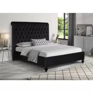 Fiona Bed Small Double Plush Velvet Black