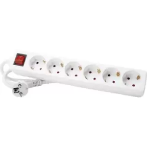 Kopp 120913004 Power strip (+ switch) 6x Arctic white PG connector