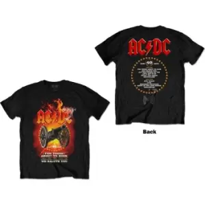 AC/DC - FTATR 40th Flaming Unisex XX-Large T-Shirt - Black