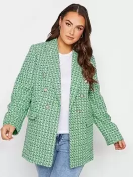 Yours Boucle Blazer Green, Size 24, Women