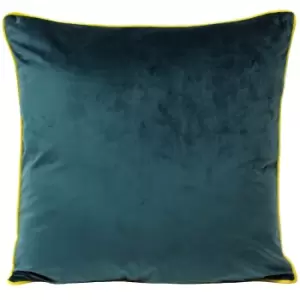 Paoletti Meridian Cushion Cover (55x55cm) (Teal/Yellow)