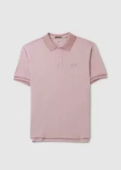 C.P. Company Mens Tacting Piquet Logo Polo Shirt In Pale Mauve