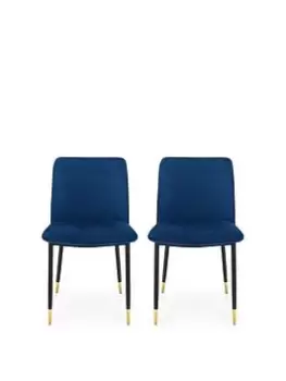 Julian Bowen Set Of 2 Delaunay Dining Chairs - Blue