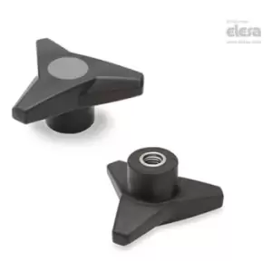 ELESA Soft Three-arm knob-VB.839/63 SST-M8-Soft-C3 Grey