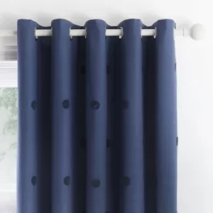 Appletree Boutique Zara Navy Eyelet Curtains Navy (Blue)