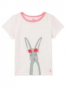 Joules Girls Astra Rabbit Short Sleeve T-Shirt - Pink, Size Age: 3 Years, Women