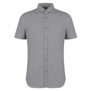 Firetrap Short Sleeve Dogtooth Shirt - Grey