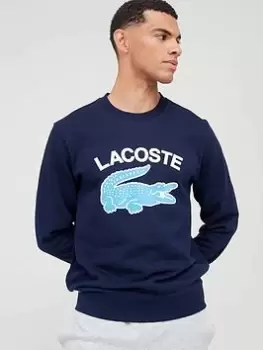 Lacoste Large Logo Sweatshirt, Navy, Size L, Men