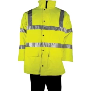 Hi-vis Medium Yellow Breathable Coat CL3