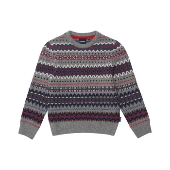 Barbour Boys Case Fairisle Crew - Grey GY72