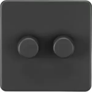 MLA Knightsbridge 2 Gang 2-Way 10-200W Trailing Edge Dimmer Anthracite - SF2182AT