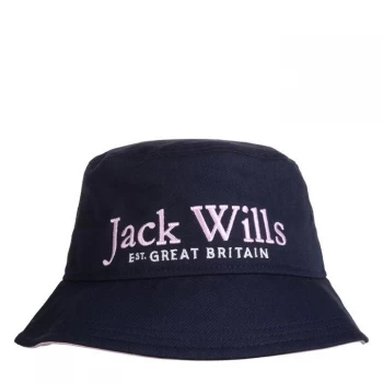 Jack Wills Kids Script Bucket Hat - Navy/Pink