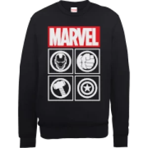 Marvel Avengers Assemble Icons Pullover Sweatshirt - Black - M