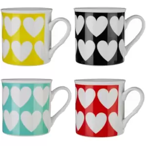 Premier Housewares Heart Mugs - Set of 4