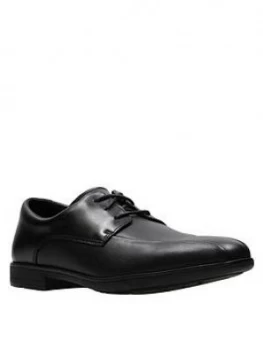 Clarks Youth Willis Lad Lace Up School Shoes - Black Leather