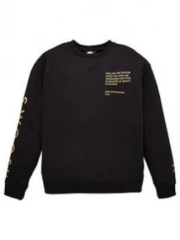 Nike Boys Nsw Swoosh Crew - Black/Gold, Size M