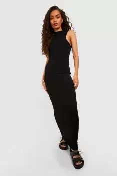 Basics Racer Neck Maxi Dress