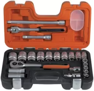 Bahco S240AF 23 Piece Socket Set, 1/2 in Square Drive