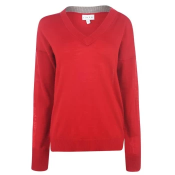 Linea Merino V Neck Jumper - Flame