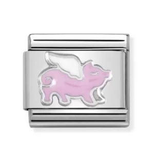 Nomination CLASSIC Silvershine Flying Pig Charm 330204/17