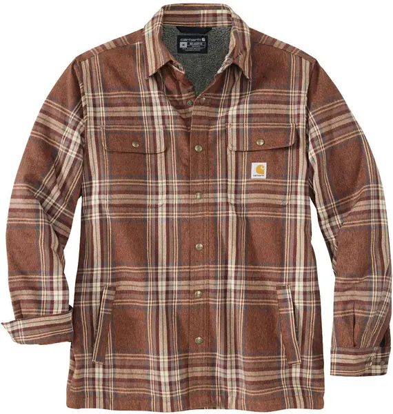 Carhartt Flannel Sherpa Lined Shirt, brown, Size L