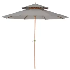 Outsunny Wooden Patio Parasol (base not included) - Grey