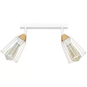 Emibig Vesta White Twin Ceiling Spotlight Wire Dome Shades 2x E27