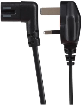 Maplin IEC C7 Fig 8 2-Pin Angled Plug to UK 3-Pin Plug Power Supply Cable - 1.5m