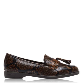 Linea Tassle Loafers - Brown Snake