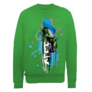 Marvel Avengers Assemble Hulk Art Burst Sweatshirt - Green - M