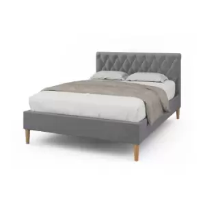 Crazy Price Beds Cosford Grey Velvet Scrolled King Bed