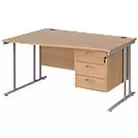 Dams International Wave Desk MC14WLP3SB 1,400 x 725 x 800 - 990 mm