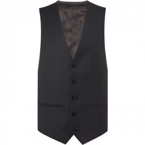 Howick Tailored Darby Slim Fit Birdseye Suit Waistcoat - Charcoal