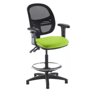 Dams MTO Jota Mesh Back Draughtsmans Chair with Adjustable Arms - Belize Red