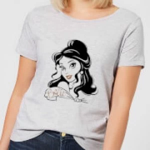 Disney Beauty And The Beast Princess Belle Sparkle Womens T-Shirt - Grey - XXL