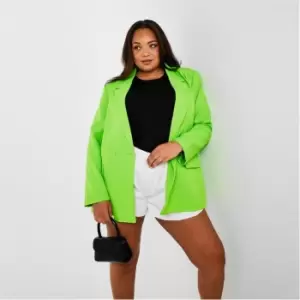 Missguided Plus Size Tailored Double Breasted Blazer - Green