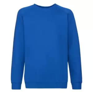 Fruit Of The Loom Childrens/Kids Unisex Raglan Sleeve Sweatshirt (7-8) (Royal)