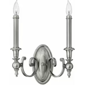 Loops - Twin Wall Light Tall Candle Sleeve Finials & Ball Shape Nickel LED E14 60W